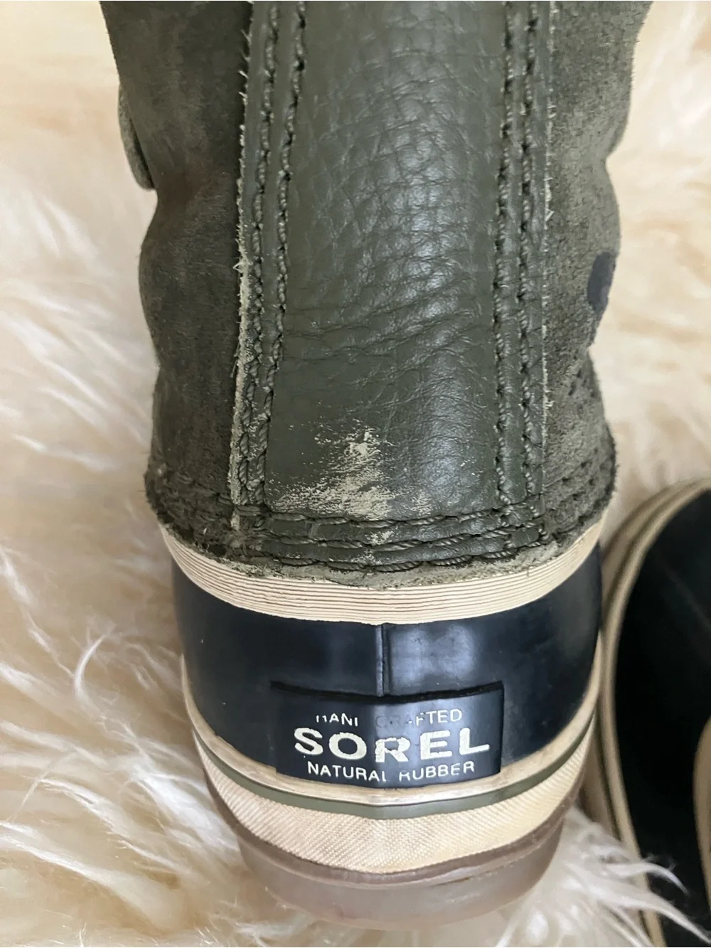 Women’s Olive Green Faux Fur Winter Snow Boots